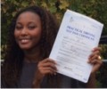 Chyna with Driving test pass certificate